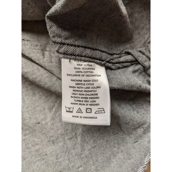 Levis Button Front Collared Shirt Gray Mens Medium - Picture 7 of 12